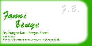 fanni benye business card